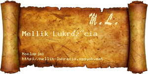 Mellik Lukrécia névjegykártya